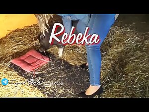 Rebeka Under the Control of a pig