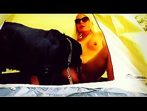 Blonde MILF gets fucked in a tent