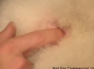 Dude with sexy facial hair eats a dog's ass